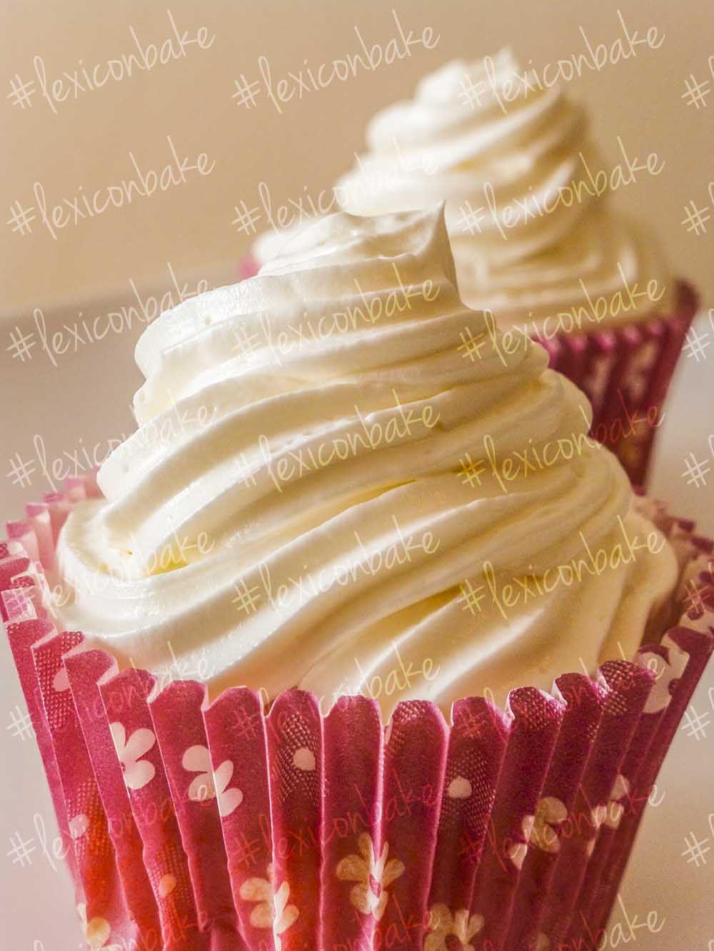 Fairy cake with whipped topping